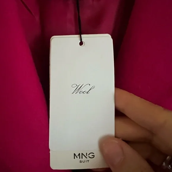 NWT Mango Hot Pink Unstructured Wool-blend Coat - Picture 5 of 11